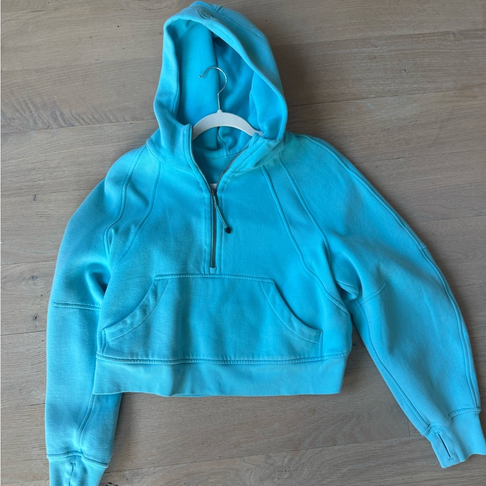 lululemon athletica Turquoise Cropped Hoodie